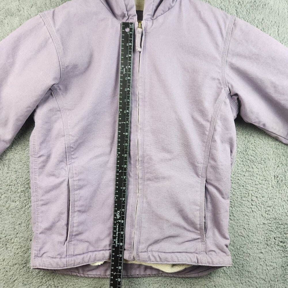 Canvas Sherpa Lined Jacket Youth Regular Large 14-18 Workwear Outdoors Hooded - Picture 6 of 13